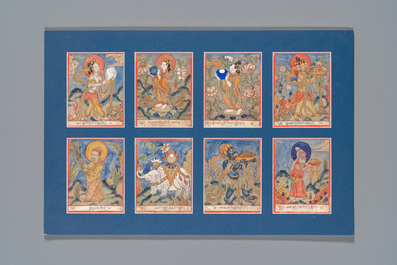 An extensive collection of 84 tsaklis on cotton and paper, Tibet and/or Mongolia, 19/20th C.