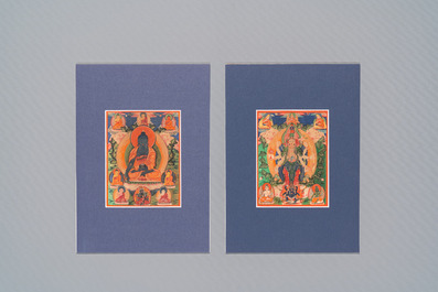 20 tsaklis on cotton and paper, Tibet and/or Mongolia, 18/19th C.