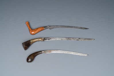 Three Indonesian 'kris' or 'keris' daggers, 19th C.