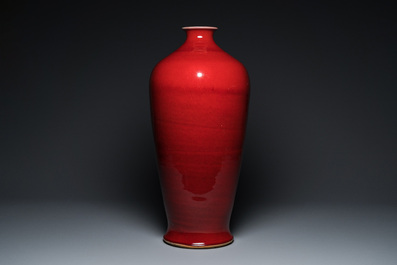A large Chinese sang-de-boeuf-glazed 'meiping' vase, 20th C.