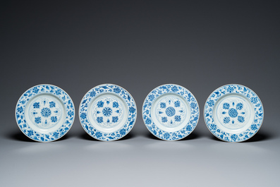 16 Chinese blue and white wares, Kangxi/Qianlong