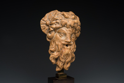 A Hellenistic or Roman marble 'Pan' fountain head, Italy, probably 3rd/2nd C. B.C.