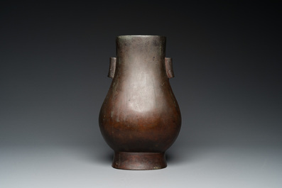 A Chinese bronze 'hu' vase, Song/Yuan