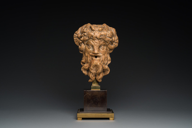 A Hellenistic or Roman marble 'Pan' fountain head, Italy, probably 3rd/2nd C. B.C.