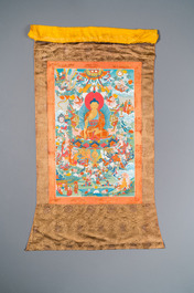 Twee thangka's met Shakyamuni Boeddha, Tibet, 20e eeuw