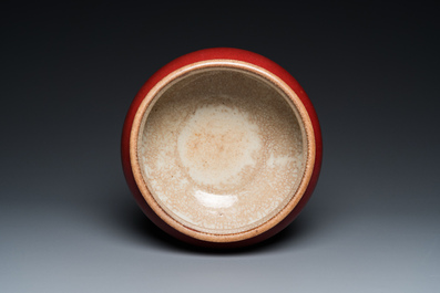 A Chinese sang-de-boeuf-glazed tripod censer, 18/19th C.