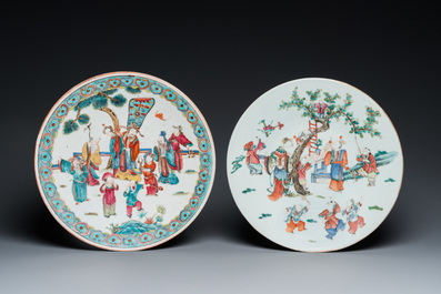 Two Chinese famille rose dishes, 19th C.