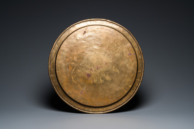 Two large Islamic Mamluk-style brass dishes, Egypt or Syria, 19th C.