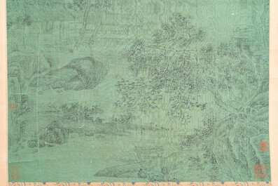 Follower of Li Cheng 李成 (919-967): 'Mountainous landscape with pine trees', ink on silk