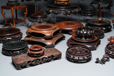 A collection of fine Chinese wooden stands, 18/20th C.