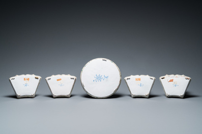 A Chinese eleven-piece Canton enamel sweetmeat or rice table set, Qianlong