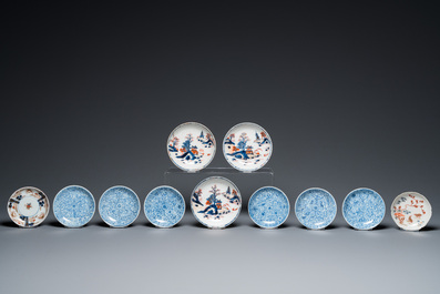 Belle collection de porcelaines de Chine, la majorit&eacute; en bleu et blanc, Kangxi et post&eacute;rieur