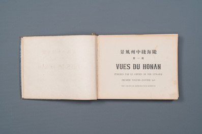 Une m&eacute;daille de l'ordre du m&eacute;rite de la r&eacute;publique 1&egrave;re classe et son document de 1918, et le livre: 'Vues de Honan', 1920