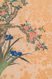 Miao Jiahui 繆嘉慧 (1831-1901): Quatre rouleaux aux oiseaux et fleurs, encre et couleurs sur soie