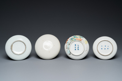 Six Chinese porcelain brush washers, 19/20th C.