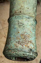 An English bronze 80 mm cannon monogrammed CR for Charles II of England (1630-1685), dated 1665