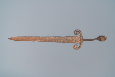 An archeologically excavated Italian bronze sword, found in the south of France, 16th C.