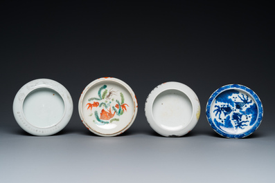Six Chinese porcelain brush washers, 19/20th C.