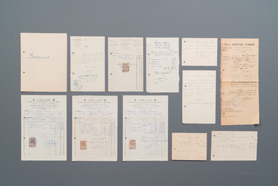 An extensive collection of invoices for works of art from Saigon and Hong Kong, early 20th C.