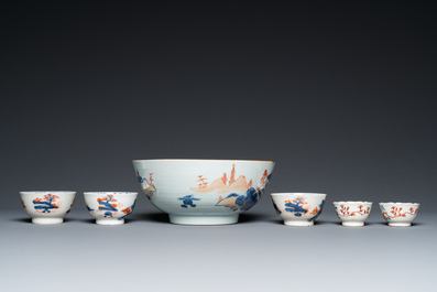Een uitgebreide collectie overwegend blauw-wit Chinees porselein, Kangxi en later