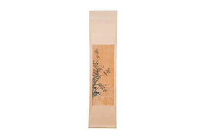 Miao Jiahui 繆嘉慧 (1831-1901): Four scrolls with birds among flowers, ink and colour on silk