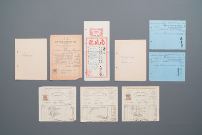 An extensive collection of invoices for works of art from Saigon and Hong Kong, early 20th C.