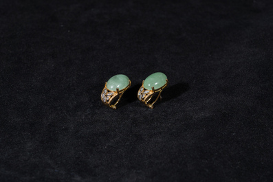 Collection de bijoux en or mont&eacute; de jade, Chine, 20&egrave;me