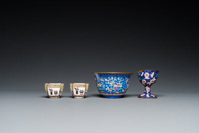 Seven Chinese Canton enamel wares, 18/19th C.