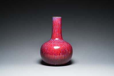 A large Chinese flamb&eacute;-glazed bottle vase, 19/20th C.