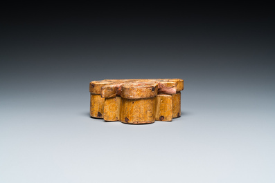 An Italian polychromed bentwood box and cover, probably Siena, 14/15th C.