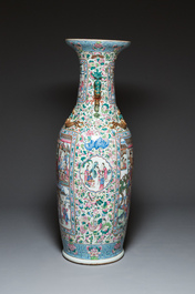 A pair of very large Chinese famille rose vases, 19th C.