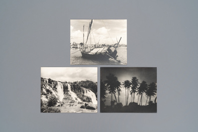 15 large black and white photos with indigenous people and landscape views, Vietnam, ca. 1900