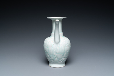 A Chinese qingbai ewer with floral design, Song