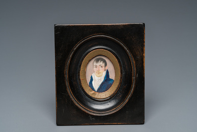 Four portrait miniatures, England and/or France, 18/19th C.