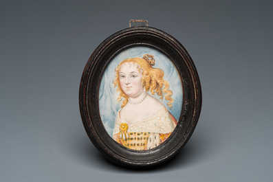 Four portrait miniatures, England and/or France, 18/19th C.