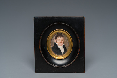 Four portrait miniatures, England and/or France, 18/19th C.