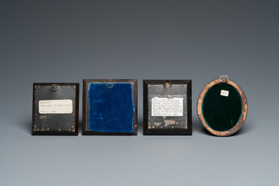 Four portrait miniatures, England and/or France, 18/19th C.