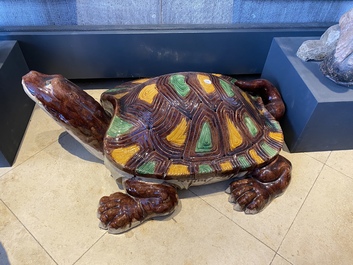 A massive Chinese sancai-glazed turtle, 20th C.