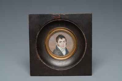 Four portrait miniatures, England and/or France, 18/19th C.