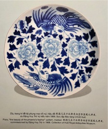 Coupe en porcelaine de Chine 'Bleu de Hue' pour Đặng Huy Trứ (1825 - 1874), marque de Đặng Huy Trứ et inscription circulaire, dat&eacute;e 1868