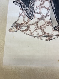 Liu Jilu 劉繼卣 (1918-1983): 'Portrait d'une beaut&eacute;', encre et couleurs sur papier