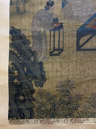 Ecole chinoise: 'Rassemblement musical &eacute;l&eacute;gant', encre et couleurs sur soie, probablement Ming