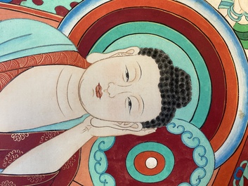 Follower of Zhang Daqian 張大千 (1898-1983): 'Nirvana', ink and colour on paper