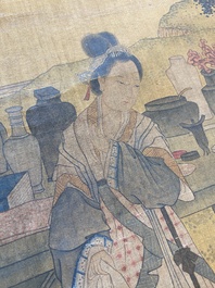 Ecole chinoise: 'Rassemblement musical &eacute;l&eacute;gant', encre et couleurs sur soie, probablement Ming