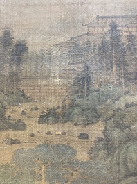 Du Qiong 杜瓊 (1396-1474): 'Mountainous landscape with pines', ink and colour on silk, dated July 1440