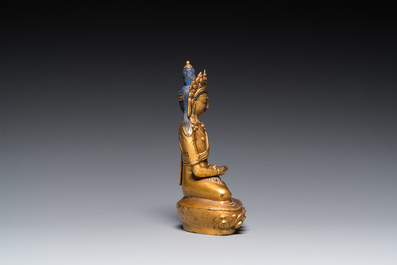 Bouddha Amitayus en bronze dor&eacute;, Sino-Tibet, Qing