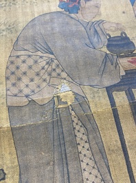 Ecole chinoise: 'Rassemblement musical &eacute;l&eacute;gant', encre et couleurs sur soie, probablement Ming