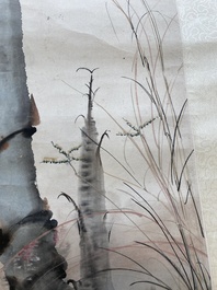 Navolger van Xu Beihong 徐悲鴻 (1895-1953): 'Bamboe', inkt en kleur op papier, gedateerd 1931
