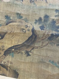 Chinese School: 'Lan Caihe 藍采和', ink and colour on silk, 18/19th C.