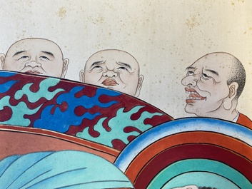 Follower of Zhang Daqian 張大千 (1898-1983): 'Nirvana', ink and colour on paper